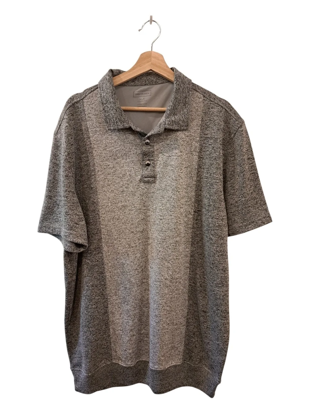Van Heusen Gray Heather Short Sleeve Polo Size XLT